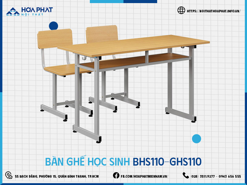 Bàn ghế học sinh Hòa Phát HP5INFO BHS110-GHS110
