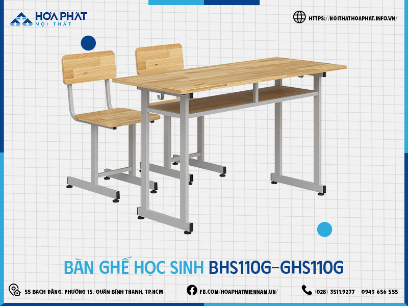 Bàn ghế học sinh Hòa Phát HP5INFO BHS110G-GHS110G