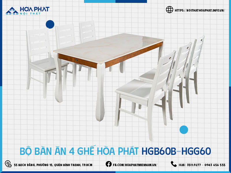 Bàn ghế ăn Hòa Phát HP5INFO HGB60B-HGG60