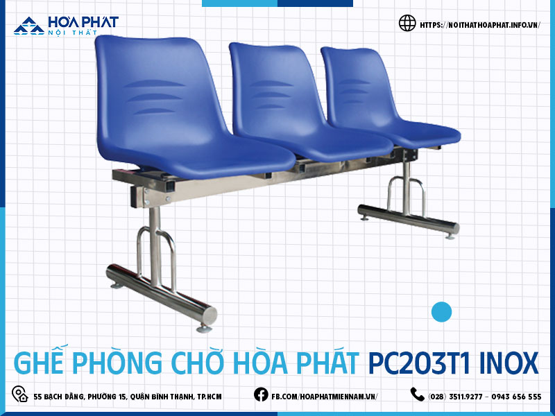 Ghế phòng chờ Hòa Phát HP5INFO PC203T1 Inox