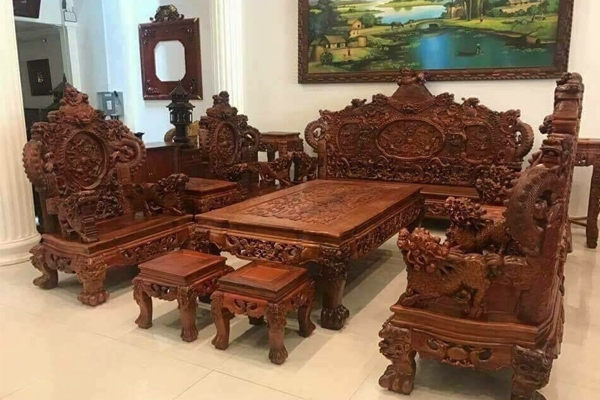 bàn ghế gỗ phòng khách cao cấp