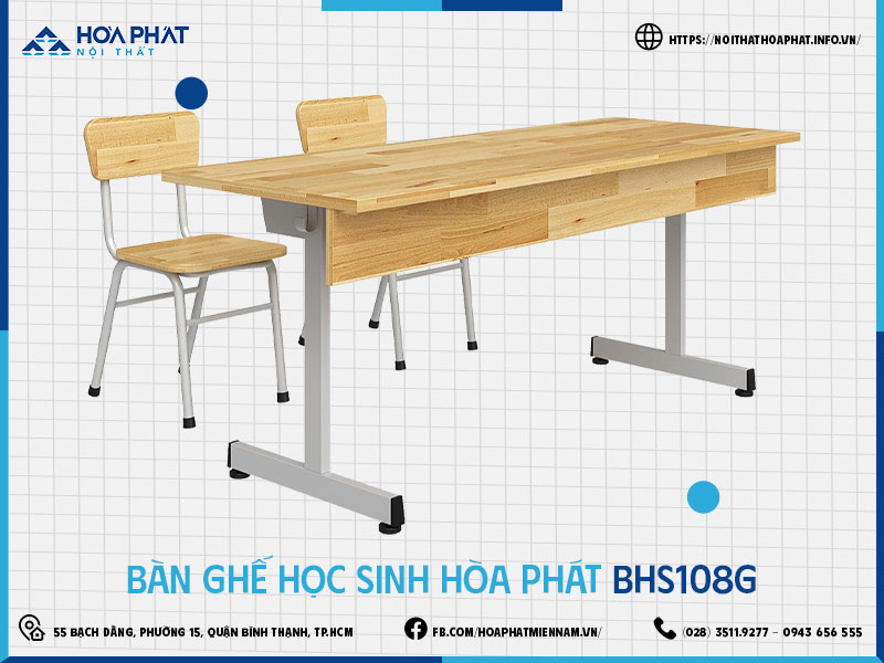 Bàn ghế học sinh Hòa Phát HP5INFO BHS108G-GHS108G