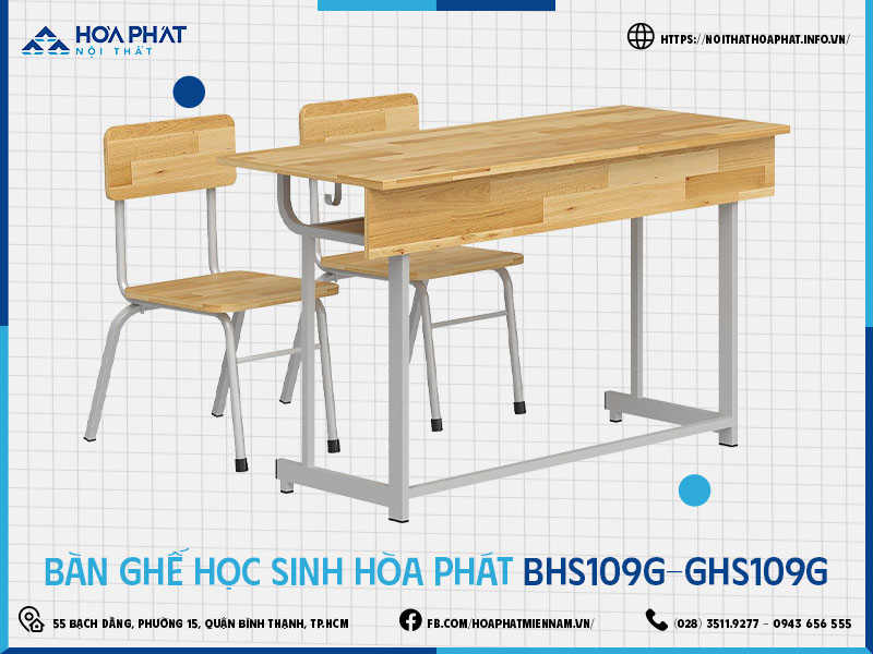 Bàn ghế học sinh Hòa Phát HP5INFO BHS109G-GHS109G