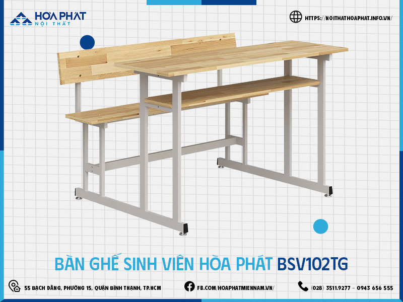 Bàn ghế sinh viên Hòa Phát HP5INFO BSV102TG