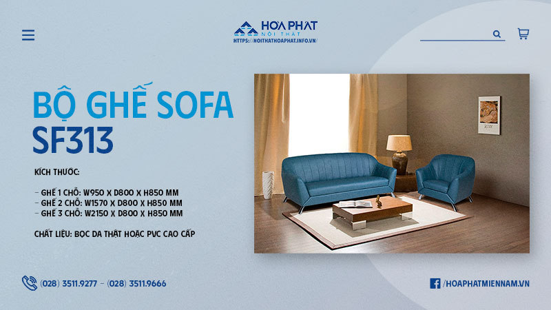 Bộ ghế sofa gia đình cao cấp SF313
