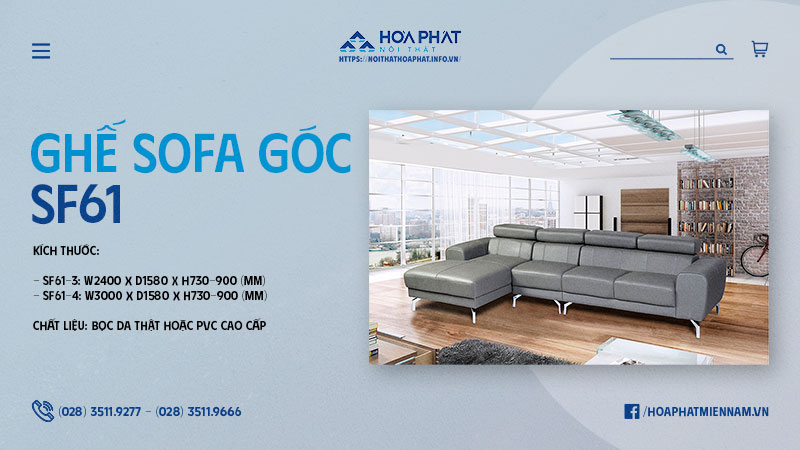 Bộ sofa cao cấp Hòa Phát SF61