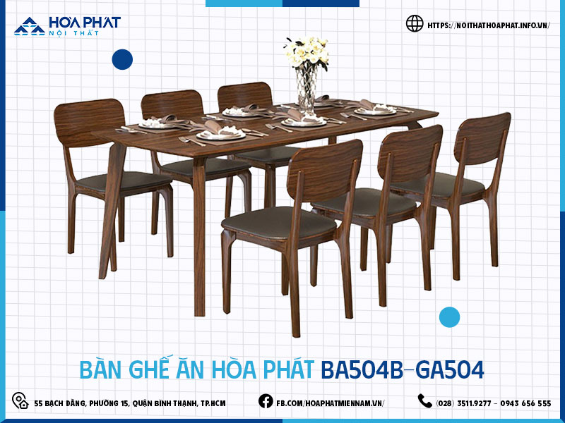 Bàn ghế ăn Hòa Phát HP5INFO BA504B-GA504
