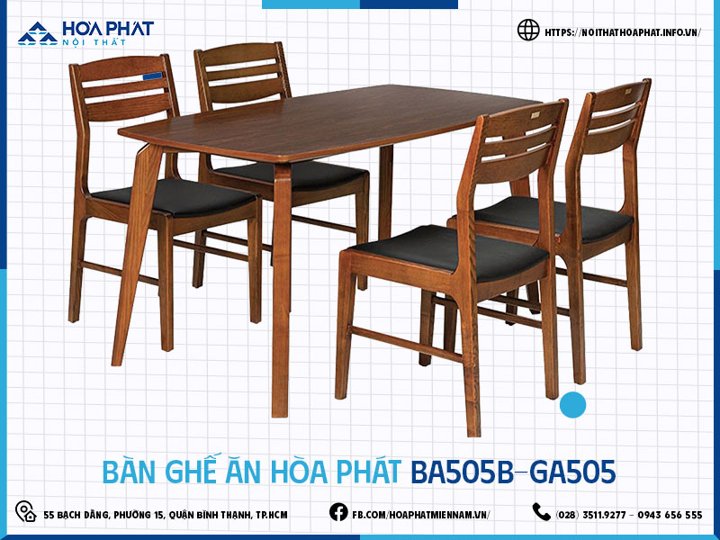 Bàn ghế ăn Hòa Phát HP5INFO BA505B-GA505