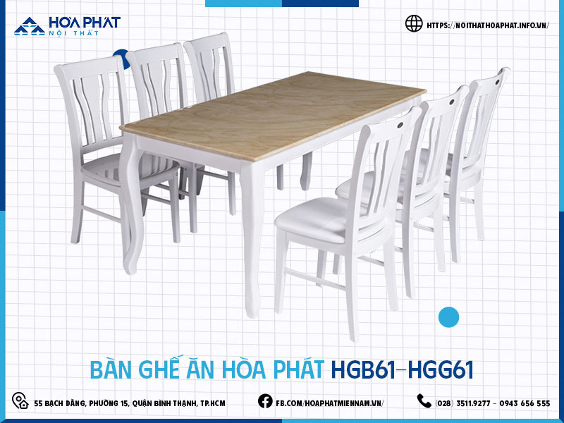 Bàn ghế ăn Hòa Phát HP5INFO HGB61-HGG61