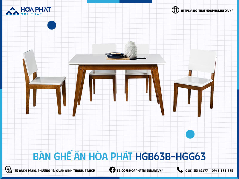 Bàn ghế ăn Hòa Phát HP5INFO HGB63B-HGG63