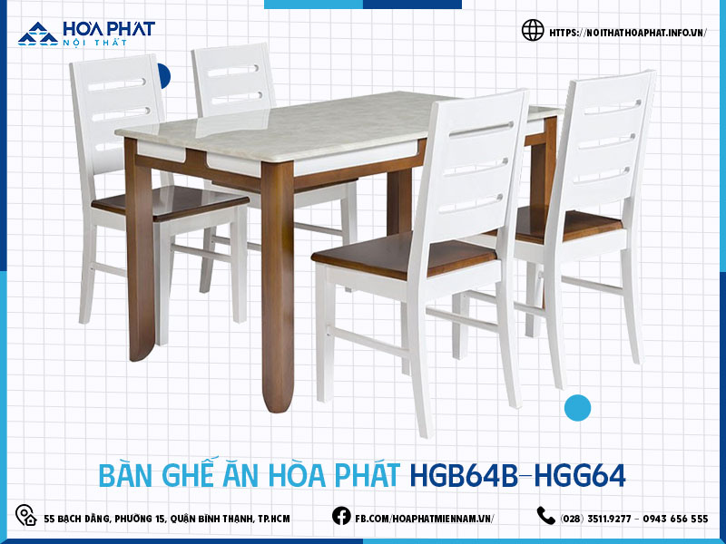 Bàn ghế ăn Hòa Phát HP5INFO HGB64B-HGG64