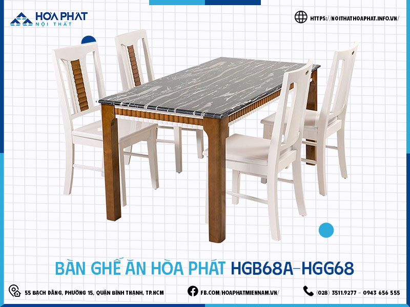 Bàn ghế ăn Hòa Phát HP5INFO HGB68A-HGG68