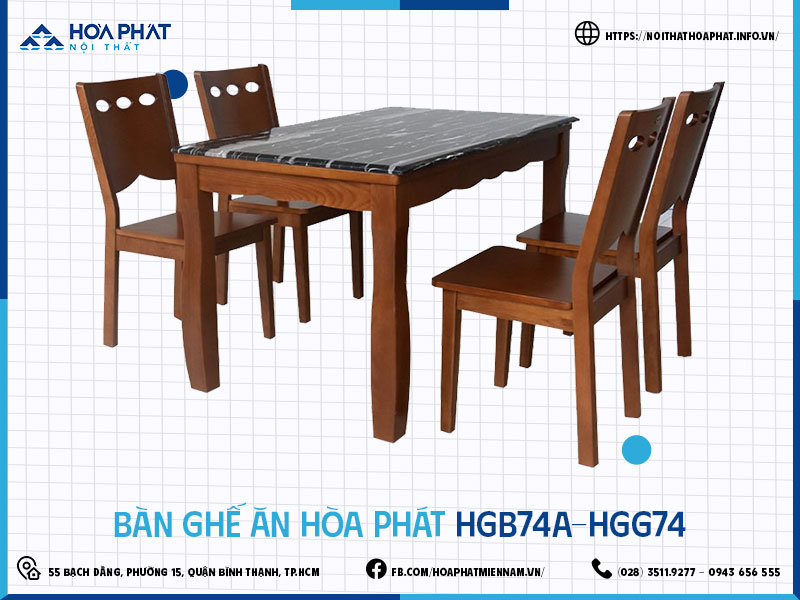 Bàn ghế ăn Hòa Phát HP5INFO HGB74A-HGG74