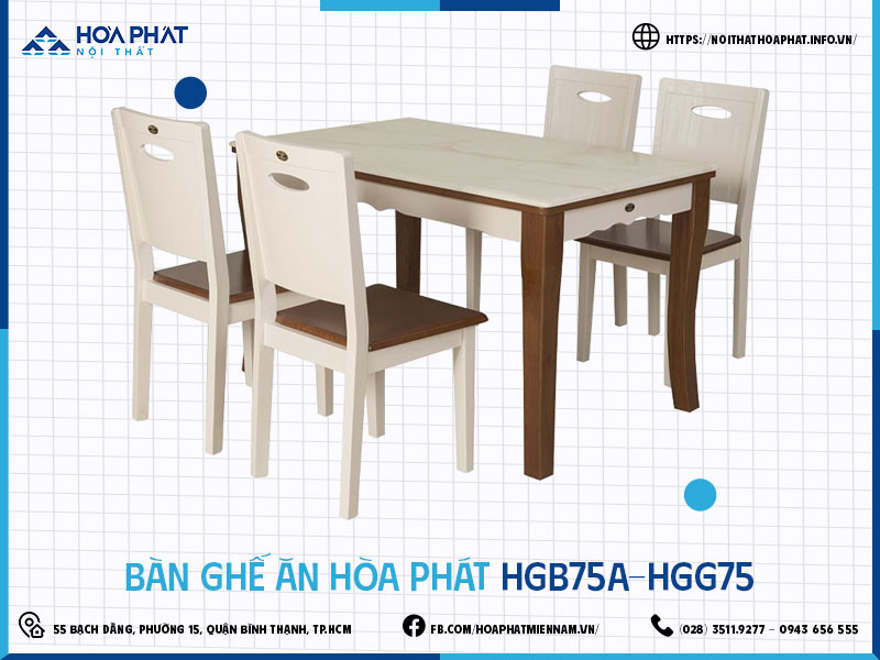 Bàn ghế ăn Hòa Phát HP5INFO HGB75A-HGG75