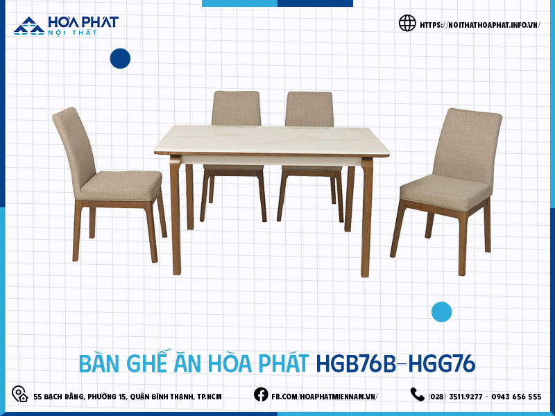 Bàn ghế ăn Hòa Phát HP5INFO HGB76B-HGG76