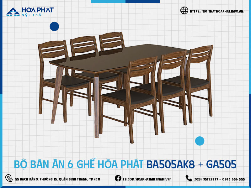 Bàn ghế ăn Hòa Phát HP5INFO BA505AK8-GA505