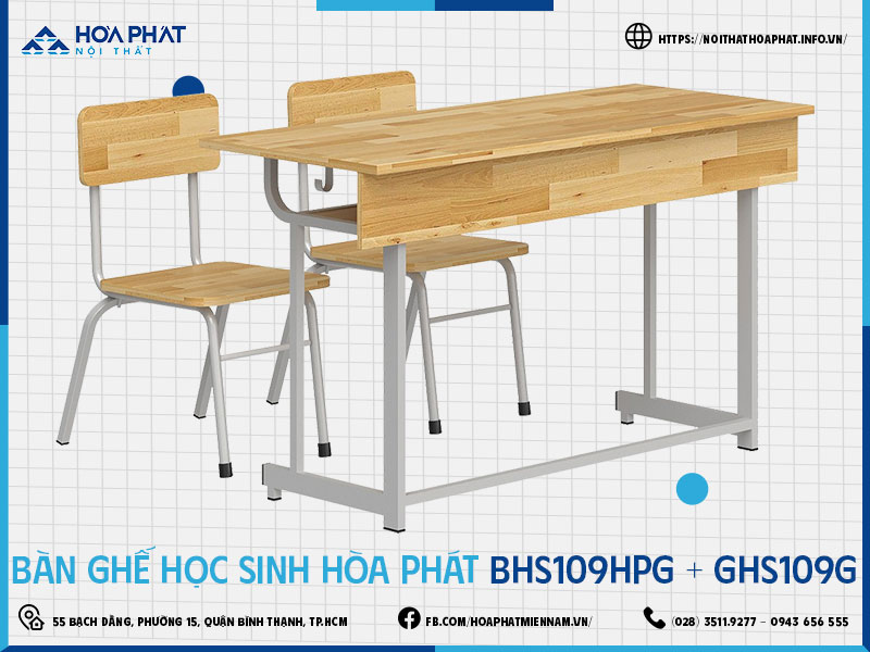 Bàn ghế học sinh Hòa Phát HP5INFO BHS109HPG-GHS109G