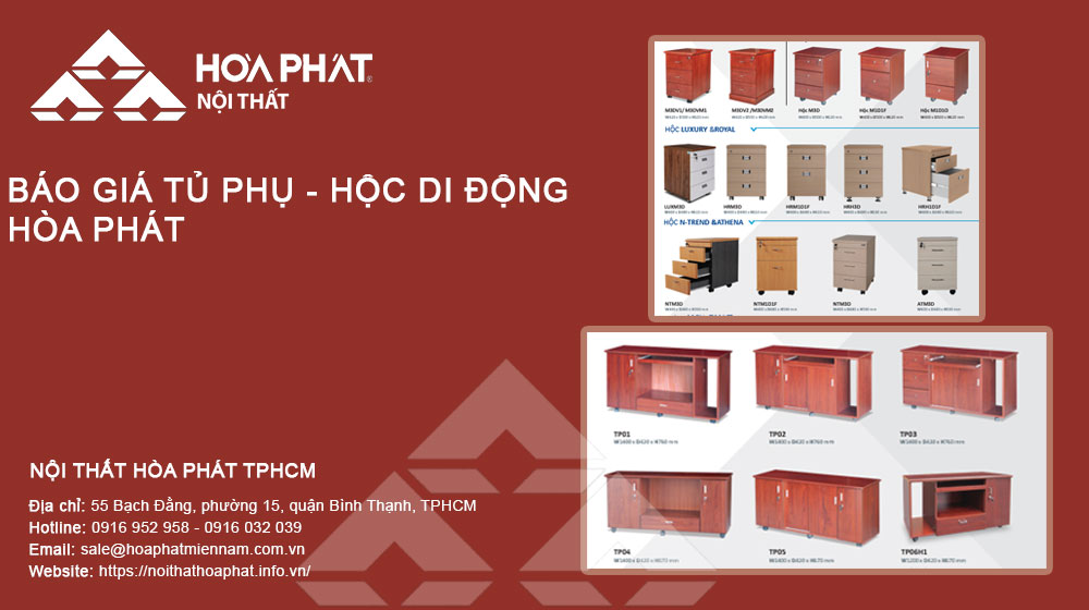 Báo giá Tủ phụ - Hộc di động Hòa Phát
