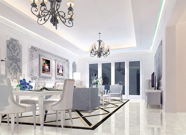 phòng khách tân cổ điển đơn giản