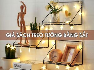 giá sách treo tường bằng sắt