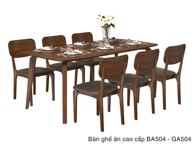 bộ bàn ăn gỗ tự nhiên BA504-GA504