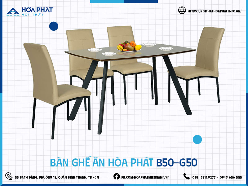 Bàn ghế ăn Hòa Phát HP5INFO B50-G50