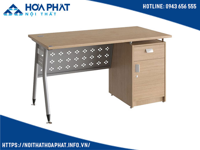 Bàn gỗ chân sắt có ngăn kéo Hòa Phát HR140HLC1Y1