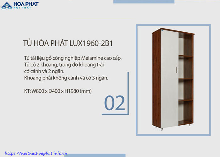 Tủ tài liệu văn phòng LUX1960-2B1