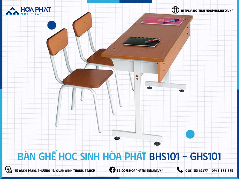 Bàn ghế học sinh Hòa Phát HP5INFO BHS101-GHS101