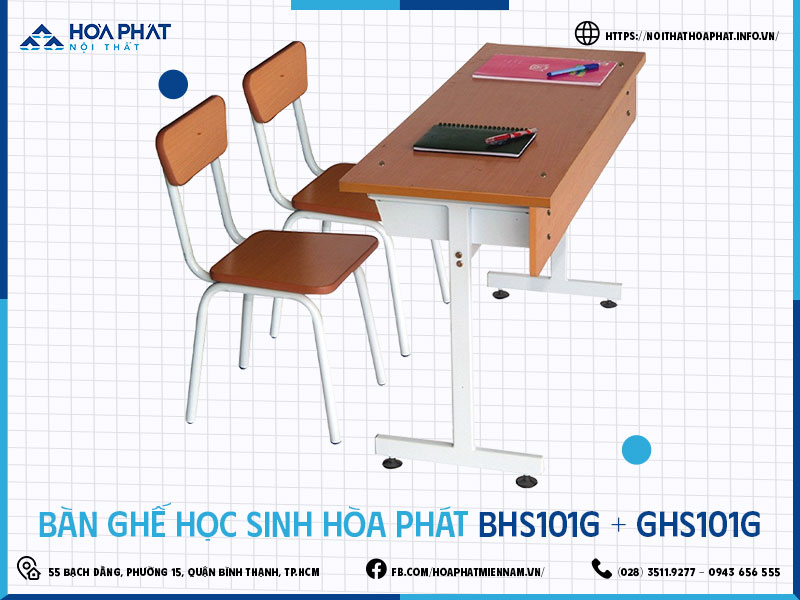 Bàn ghế học sinh Hòa Phát HP5INFO BHS101G-GHS101G