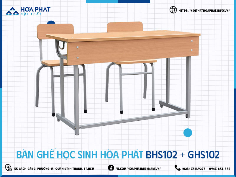 Bàn ghế học sinh Hòa Phát HP5INFO BHS102-GHS102