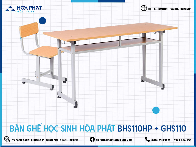 Bàn ghế học sinh Hòa Phát HP5INFO BHS110HP-GHS110