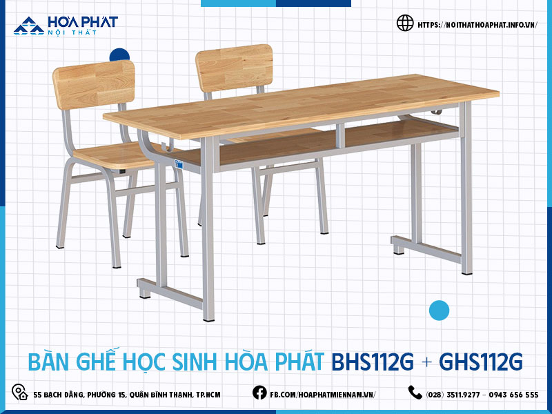 Bàn ghế học sinh Hòa Phát HP5INFO BHS112G-GHS112G