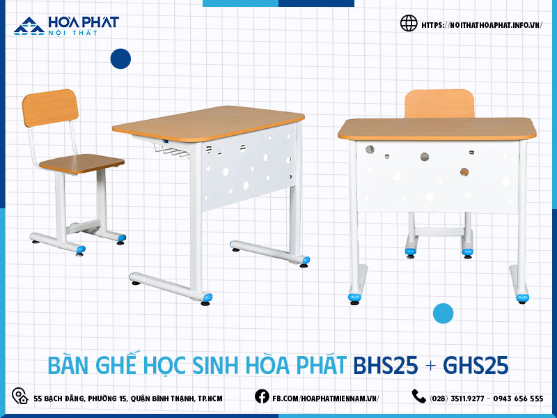 Bàn ghế học sinh Hòa Phát BHS25-GHS25