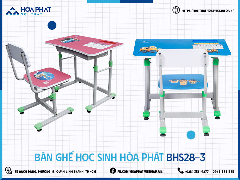 Bàn ghế học sinh Hòa Phát HP5INFO BHS28-3