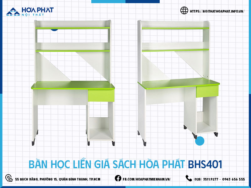 Bàn học liền giá sách Hòa Phát HP5INFO BHS401