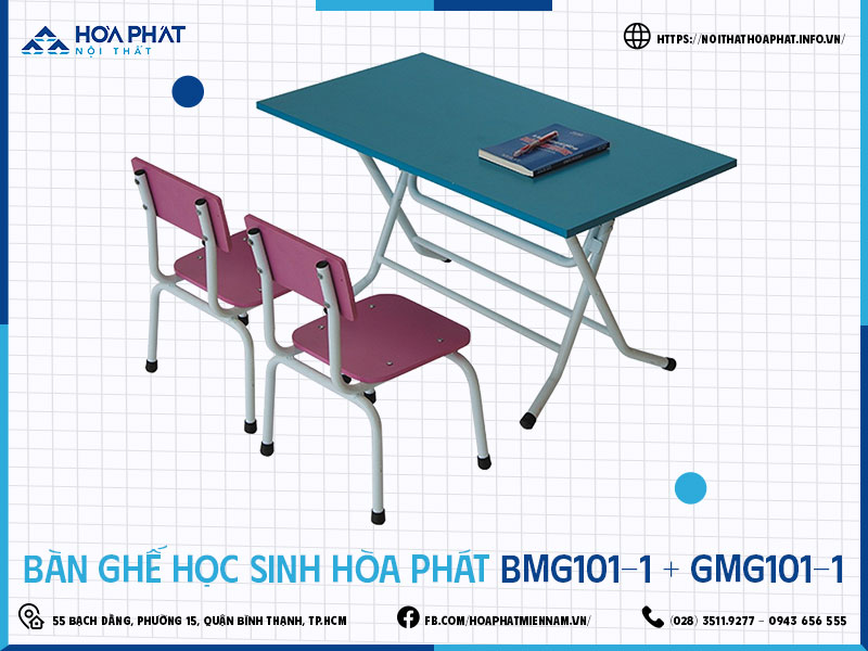 Bàn ghế học sinh Hòa Phát HP5INFO BMG101-1-GMG101-1