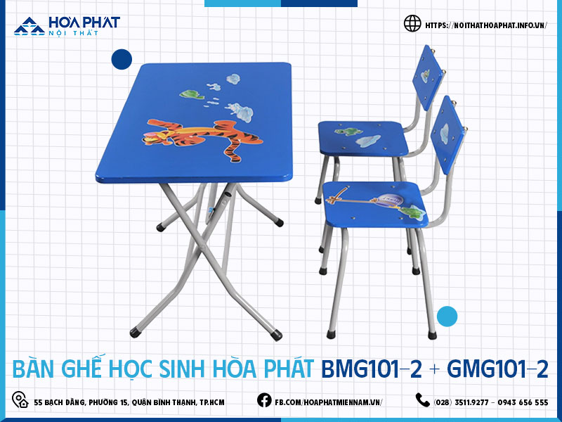 Bàn ghế học sinh Hòa Phát HP5INFO BMG101-2-GMG101-2