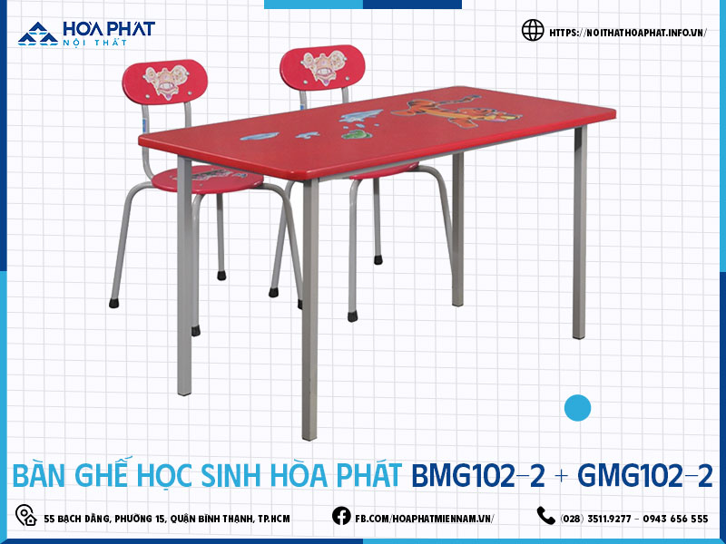 Bàn ghế học sinh Hòa Phát HP5INFO BMG102-2-GMG102-2