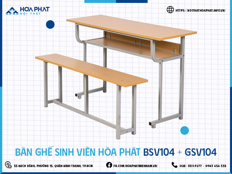 Bàn ghế sinh viên Hòa Phát HP5INFO BSV104-GSV104-1