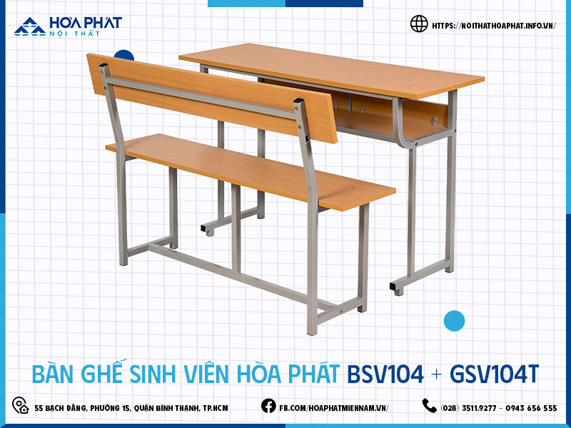 Bàn ghế sinh viên Hòa Phát HP5INFO BSV104-GSV104T