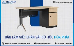 Bàn làm việc chân sắt có hộc hòa phát hp5info