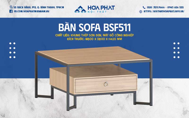 bàn uống nước phòng làm việc hòa phát hp5info BSF511