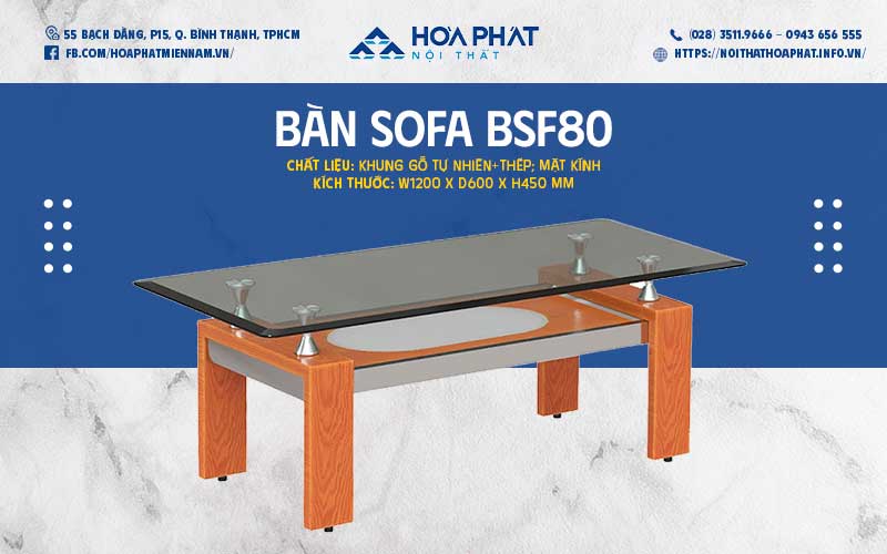 bàn uống nước phòng làm việc hòa phát hp5info BSF80