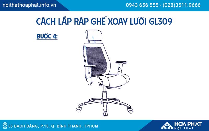 Cách lắp ráp ghế xoay lưới GL309