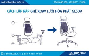 Cách lắp ráp ghế xoay lưới GL309