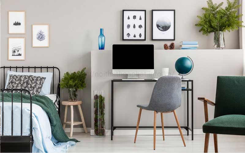 trang trí bàn làm việc trong phòng ngủ