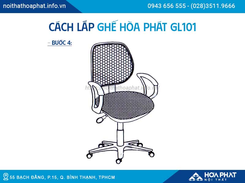 Cách lắp ghế Hòa Phát GL101 HP5INFO