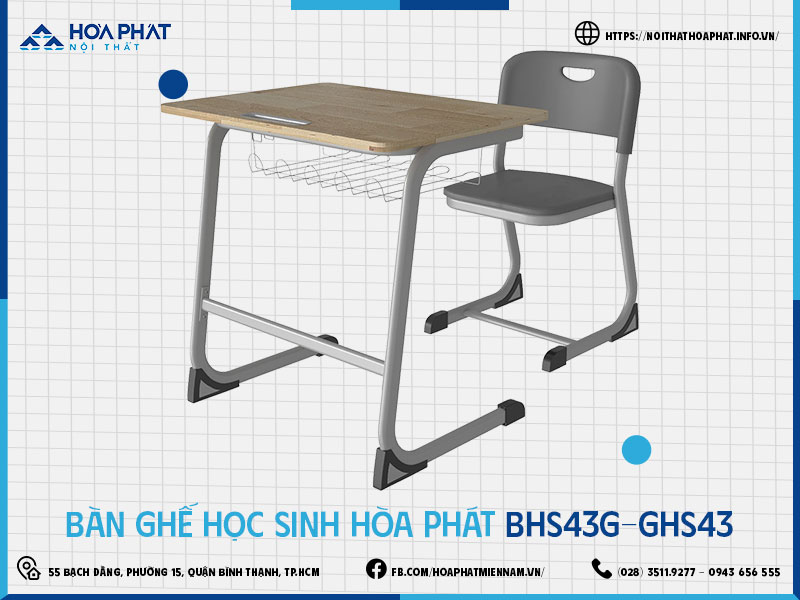 Bàn ghế học sinh Hòa Phát HP5INFO BHS43G-GHS43