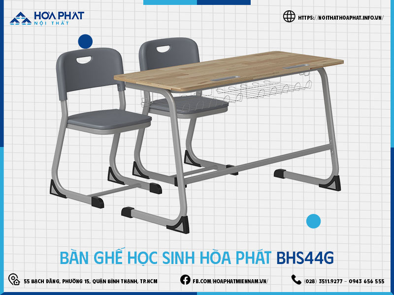Bàn ghế học sinh Hòa Phát HP5INFO BHS44G-GHS43